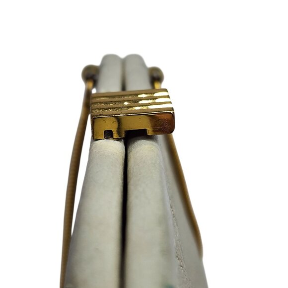 Vintage Ronay White Leather Evening Bag With Gold Chain Strap & Clasp - Picture 7 of 10
